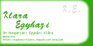 klara egyhazi business card